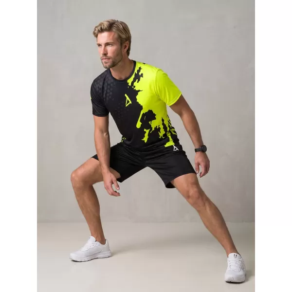  Moška premium funkcionalna majica s kratkimi rokavi ALTISPORT VOJ/ALM112TR01 ČRNO-FLUO RUMENA 