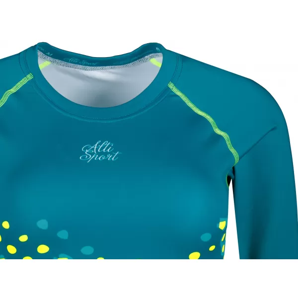  Ženski funkcionalni vrhunski kratki top ALTISPORT VOJ/ALW109TR04 SMARAGDNO/FLUO RUMENA 