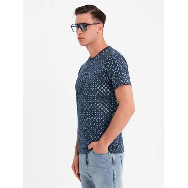  Moška majica s kratkimi rokavi OMBRE OM-TSFP-0250 MORNARSKO MODRA 