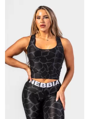 Z NARAVO NAVDIHNUT športni kratki top Racer back” 549 BLACK Nebbia