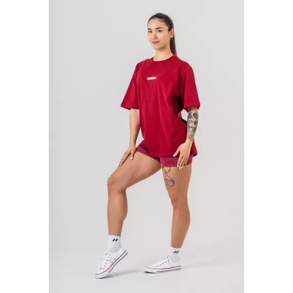  Oversized majica s kratkimi rokavi GYM ESSENTIALS 381 TEMNO RDEČA Nebbia 