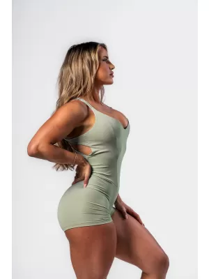 Fitnes kombinezon za oblikovanje STRONG BEAUTY 427 SVETLO ZELEN Nebbia