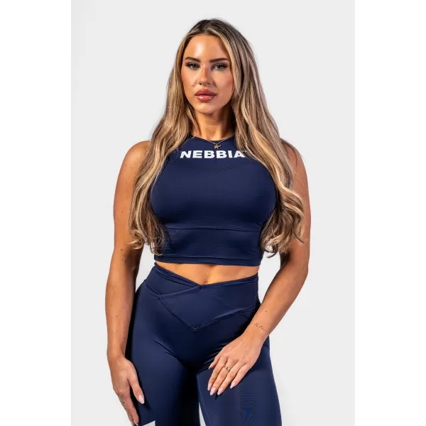  Crop top brezrokavnik GYM THERAPY 618 TEMNO MODRA Nebbia 