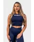 Crop top brezrokavnik GYM THERAPY 618 TEMNO MODRA Nebbia