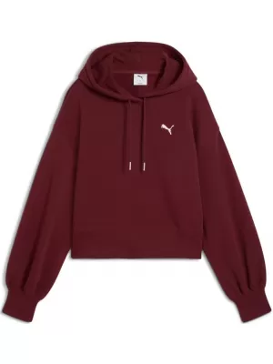 Damske trenirke PUMA WARDROBE ESS RELAXED CROPPED HOODIE TR 629746-96 RDEČA