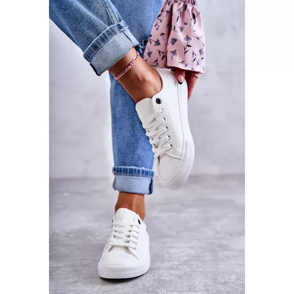  BIG STAR Ženske usnjene superge KK274010 WHITE Big Star Shoes 