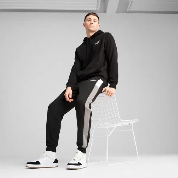  Moške trenirke PUMA ESS BLOCK SWEATPANTS FL CL 684688-01 ČRNA 