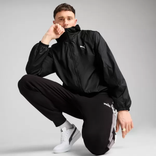  Moška vetrovka PUMA ESS REGULAR WINDBREAKER 684625-01 ČRNA 