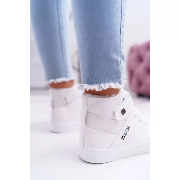  Ženski usnjeni gležnjarji BIG STAR V274541FW WHITE Big Star Shoes 