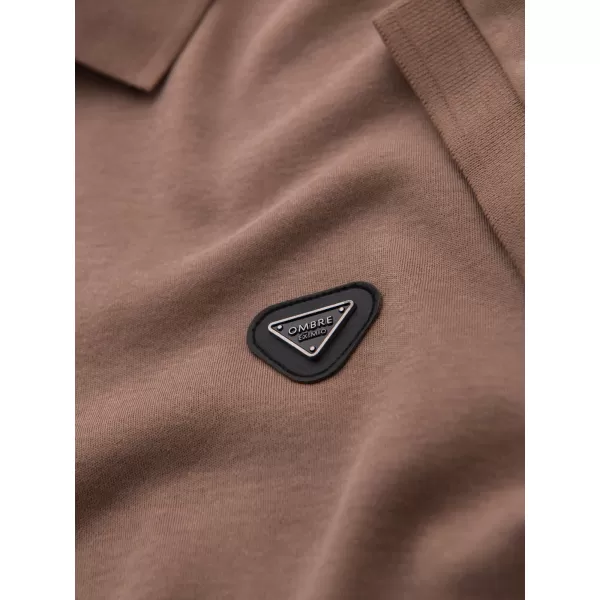  Moška T -majica OMBRE OM-POSS-0148 SVETLO RJAVA 