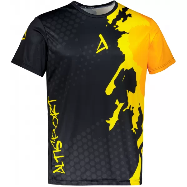  Moška premium funkcionalna majica s kratkimi rokavi ALTISPORT VOJ/ALM112TR01 ČRNO-FLUO ORANŽNA 