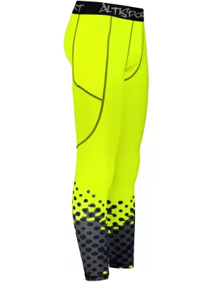 Moške dolge vrhunske športne pajkice ALTISPORT VOJ/ALM109LEG01 FLUO RUMENA