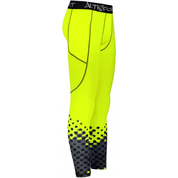  Moške dolge vrhunske športne pajkice ALTISPORT VOJ/ALM109LEG01 FLUO RUMENA 