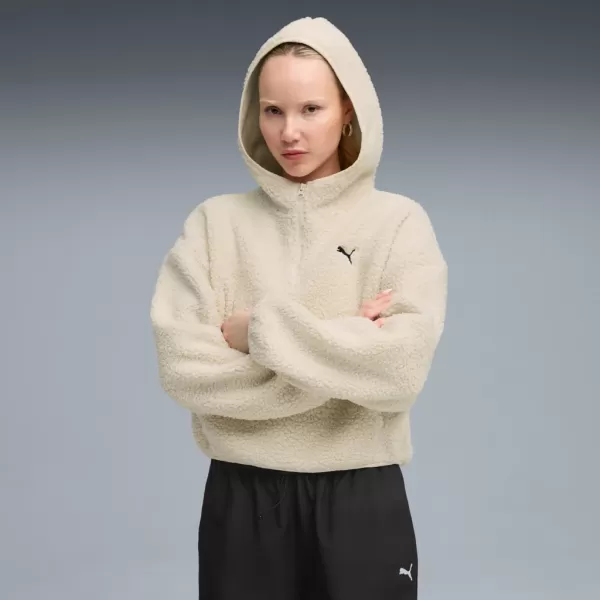  Damske trenirke PUMA WARDROBE ESS OVERSIZED POLAR FLEECE HOODIE 632048-87 BELA 