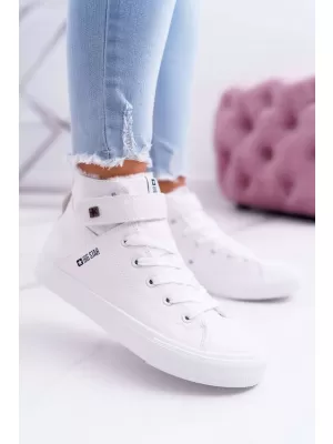 Ženski usnjeni gležnjarji BIG STAR V274541FW WHITE Big Star Shoes