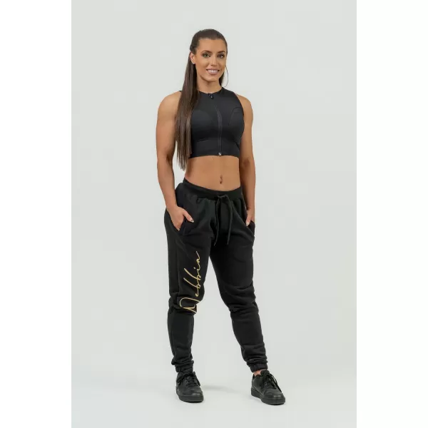  Ženske ohlapne trenirke Signature INTENSE 846 BLACK/GOLD Nebbia 
