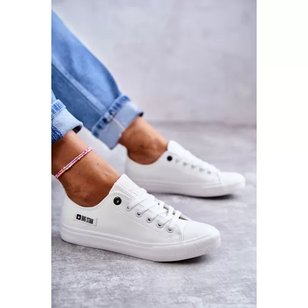  BIG STAR Ženske usnjene superge KK274010 WHITE Big Star Shoes 