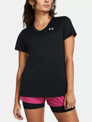 Ženska majica s kratkimi rokavi UNDER ARMOUR TECH SSV- SOLID 1384229-001 ČRNA