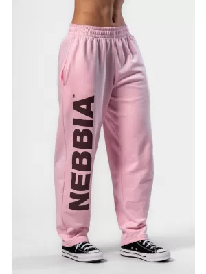 Ohlapne baggy trenirke BOYFRIEND STYLE 432 ROZA Nebbia