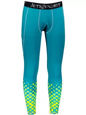 Moške dolge vrhunske športne pajkice ALTISPORT VOJ/ALM109LEG01 SMARAGDNO-FLUO