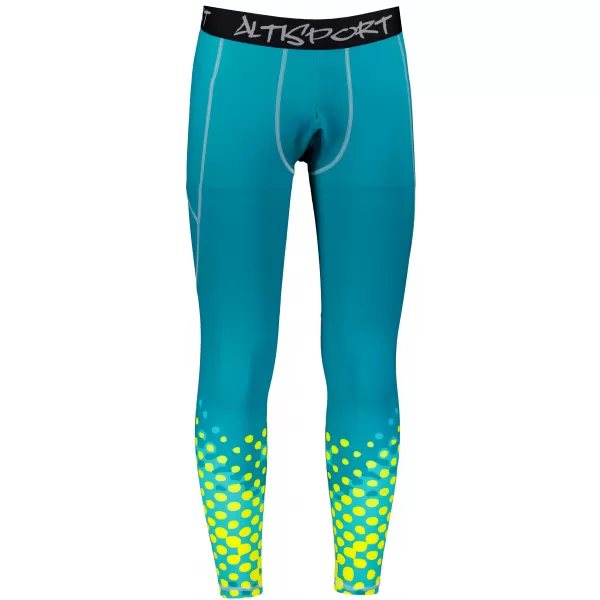  Moške dolge vrhunske športne pajkice ALTISPORT VOJ/ALM109LEG01 SMARAGDNO-FLUO 