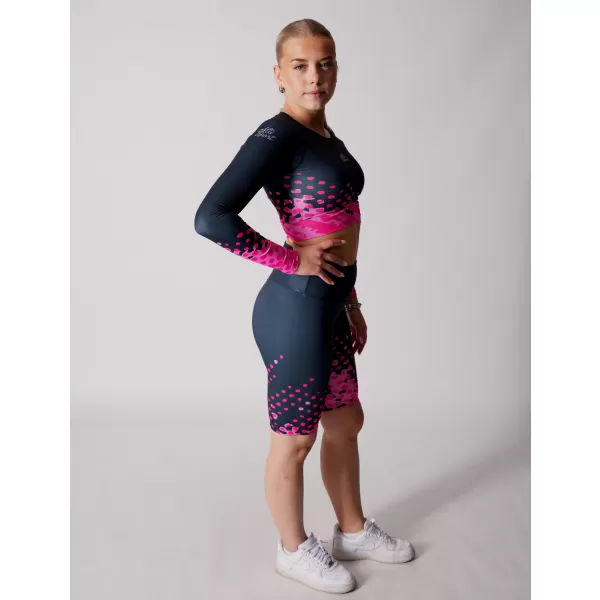  Ženski funkcionalni vrhunski kratki top ALTISPORT VOJ/ALW109TR04 ROZA-ČRNA 