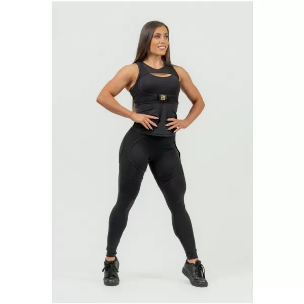  Ženski crop top z dolgimi rokavi INTENSE Perform 839 BLACK Nebbia 