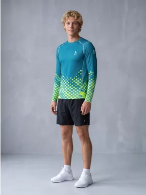 Moška funkcionalna kompresijska majica z dolgimi rokavi ALTISPORT VOJ/ALM109TR03 SMARAGDNO-FLUO