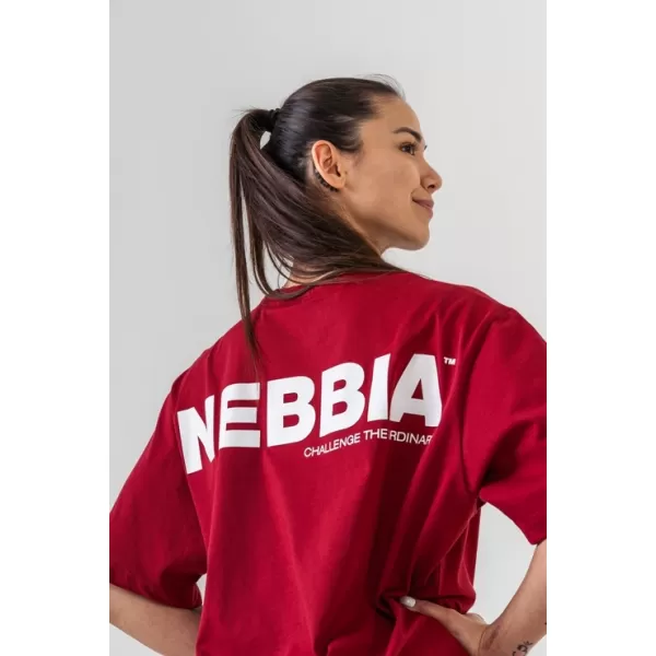  Oversized majica s kratkimi rokavi GYM ESSENTIALS 381 TEMNO RDEČA Nebbia 