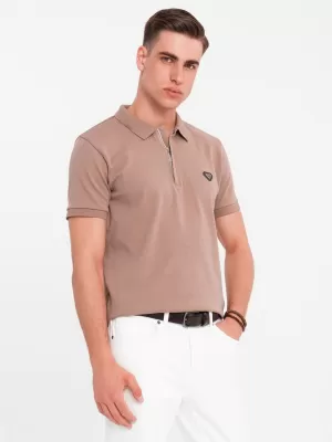 Moška T -majica OMBRE OM-POSS-0148 SVETLO RJAVA