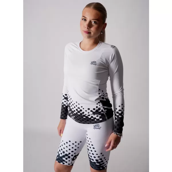  Ženska premium funkcionalna majica z dolgimi rokavi ALTISPORT VOJ/ALW109TR03 ČRNO-BELO 