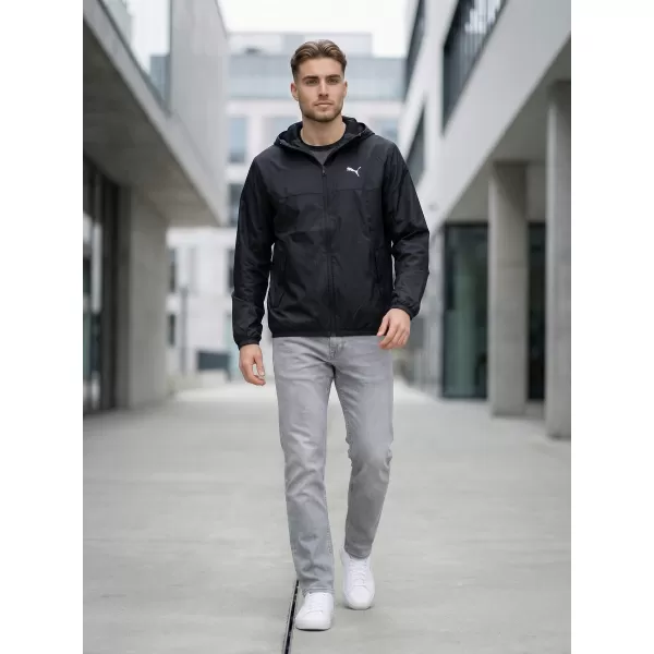  Moška vetrovka PUMA ESS REGULAR WINDBREAKER 684625-01 ČRNA 