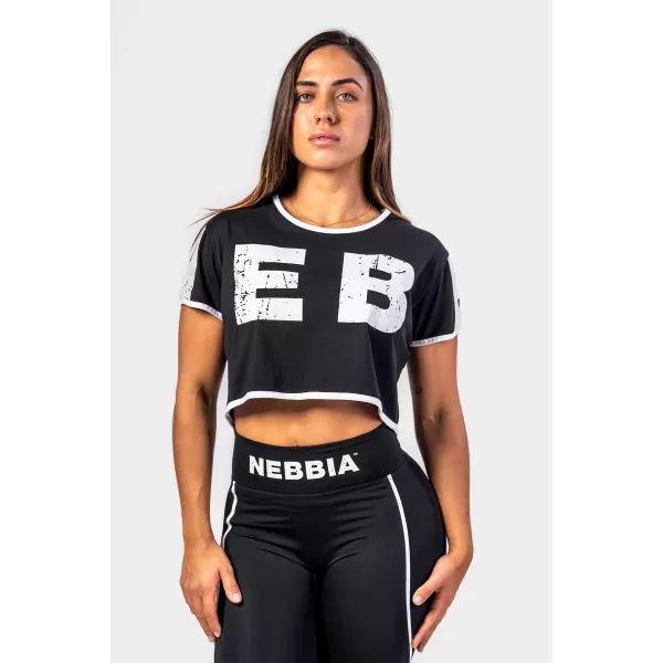  Crop top majica s kratkimi rokavi GAME ON 610 BLACK Nebbia 