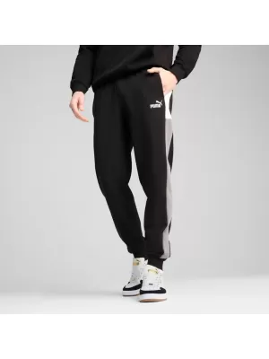 Moške trenirke PUMA ESS BLOCK SWEATPANTS FL CL 684688-01 ČRNA