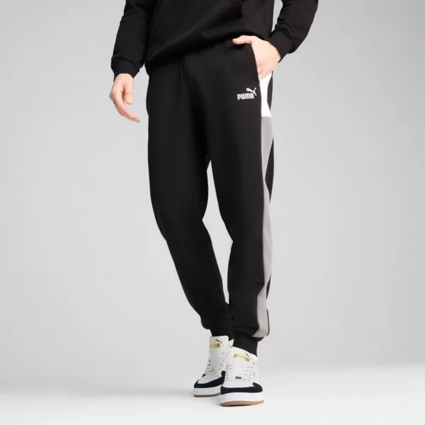  Moške trenirke PUMA ESS BLOCK SWEATPANTS FL CL 684688-01 ČRNA 