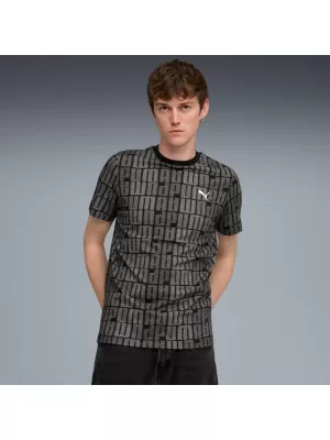 Moška majica s kratkimi rokavi PUMA ESS LOGO LAB AOP TEE 688185-01 ČRNA
