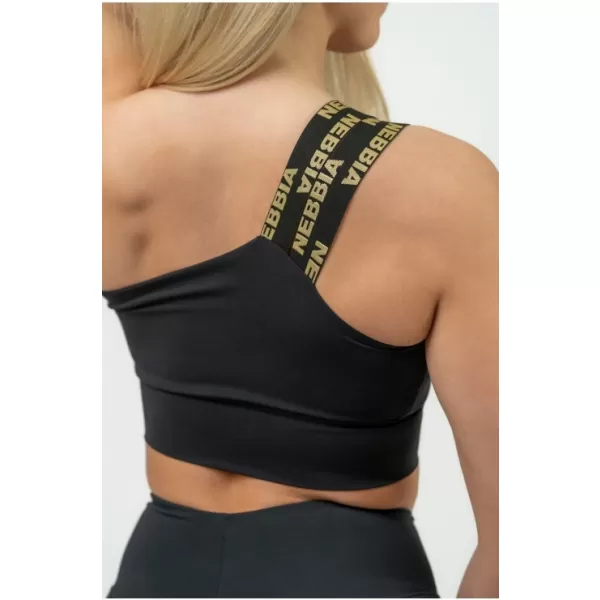  Ženski športni nedrček z visoko oporo INTENSE Asymmetric 841 BLACK Nebbia 