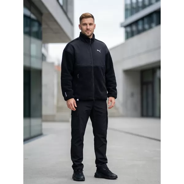  Moška jakna PUMA TECH SOFT TECH RELAXED SHERPA JACKET 632104-01 ČRNA 