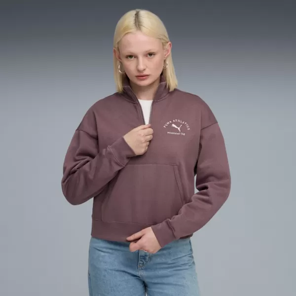  Damske trenirke PUMA CLASS COMFORT HALF-ZIP SHORT CREW FL 688138-88 VIJOLIČNA 