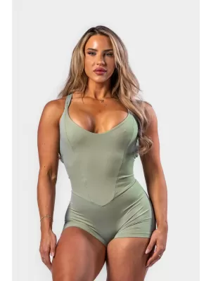 Fitnes kombinezon za oblikovanje STRONG BEAUTY 427 SVETLO ZELEN Nebbia