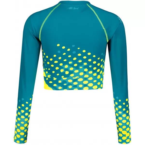  Ženski funkcionalni vrhunski kratki top ALTISPORT VOJ/ALW109TR04 SMARAGDNO/FLUO RUMENA 