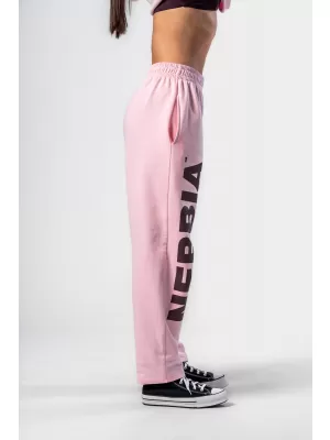 Ohlapne baggy trenirke BOYFRIEND STYLE 432 ROZA Nebbia